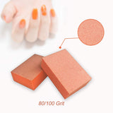 Nail Buffer Mini Block File 80/100 Grit Disposal Bulk 130 Count Orange