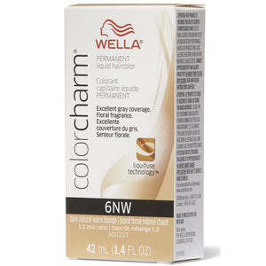 Wella Color Charm Permanent Liquid Creme Hair Color 6NW Dark Natural Warm Blonde