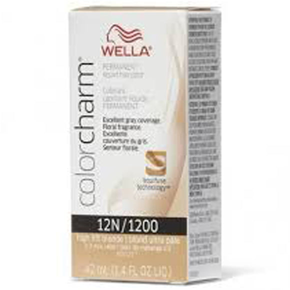 Wella Color Charm Permanent Liquid Creme Hair Color 12N/1200 High Lift Blonde Ultra Pale