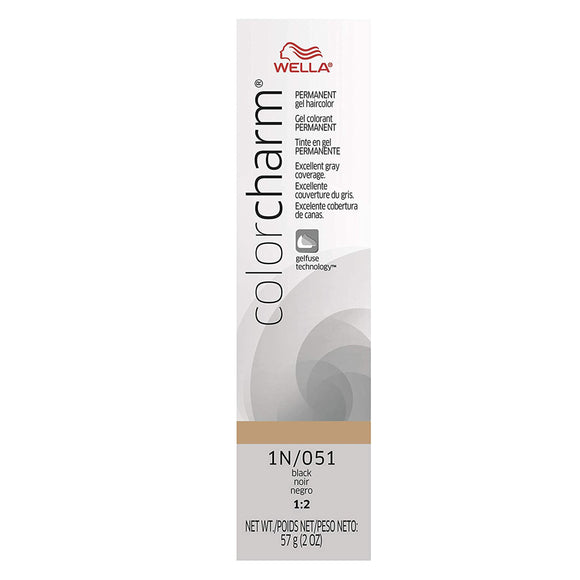 Wella Color Charm Permanent Gel Hair Color 1N/051 Black Noir Negro - MZR Trading