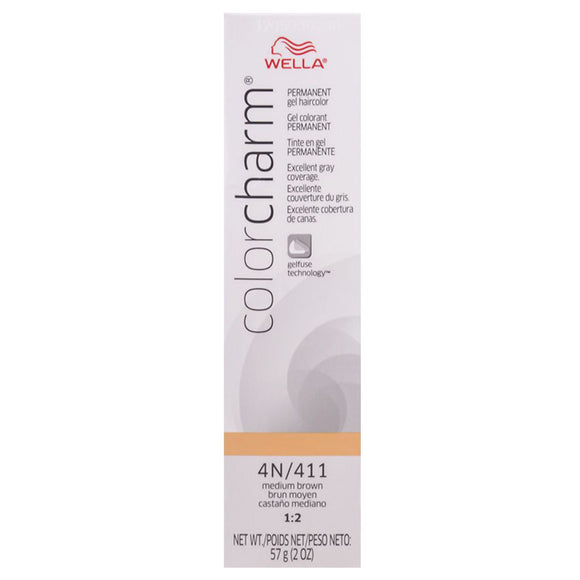 Wella Color Charm Permanent Gel Hair Color 411/4N Medium Brown - MZR Trading
