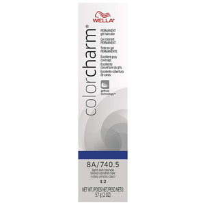 Wella Color Charm Permanent Gel Hair Color 8A/740.5 Light Blonde Ash - MZR Trading
